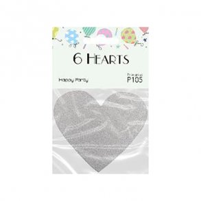 Papirhjerte, slvglimmer, 6 stk.