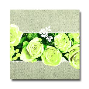 Servietter, Lovely rose, Grn linclass tekstilserviet, 50 stk.