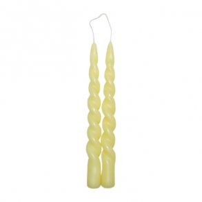 Twistet lys, Lysegul, 2 stk.