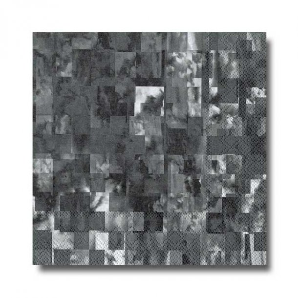 Indrømme frynser Pol Ihr Servietter, Mørkeblå/grå/lyseblå mosaik, frokoststr. 20 stk
