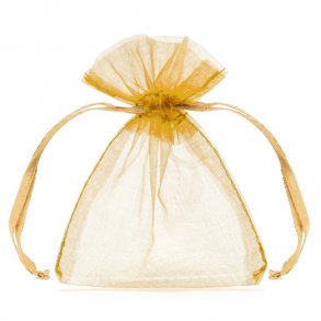 Organzaposer med bnd, guld 10 stk.