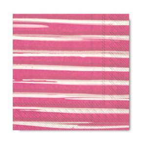 Ihr servietter, Pink striber, frokoststr. 20 stk.
