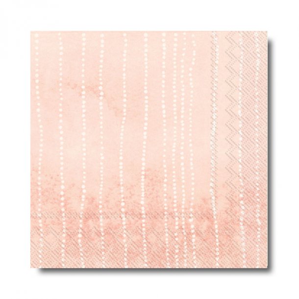 Ihr servietter, Prikker p stribe, Nude/pudder, frokoststr. 20 stk.