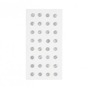 Stickers, Rhinsten, Slv, 8 mm, 32 stk.