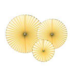 Rosetter med ophng, Lysegul/guld, 3 stk.