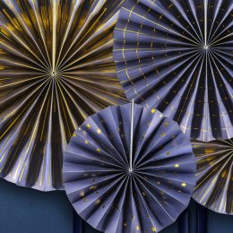 Rosetter med ophng, Mrkebl/guld, 4 stk.