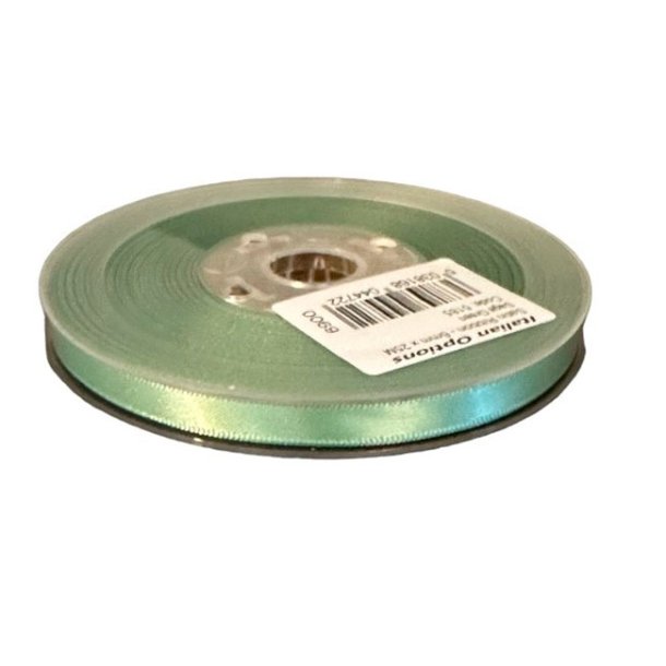 Silkesatinbnd. Stvgrn, 25 meter.