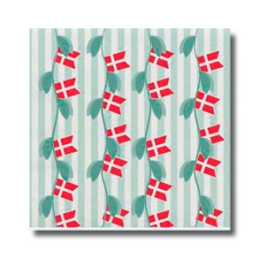 Fdselsdagsservietter med stvgrnne striber, 20 stk.