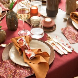 Servietring i Brunt lder, 6 stk. 