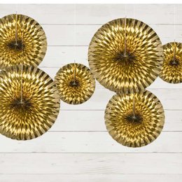 Rosetter med ophng, Shiny guld, 3 stk.