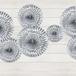 Rosetter med ophng, Shiny slv, 3 stk.