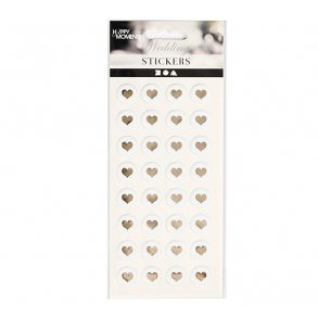 Stickers til invitationer/bordkort - Puffy hjerter