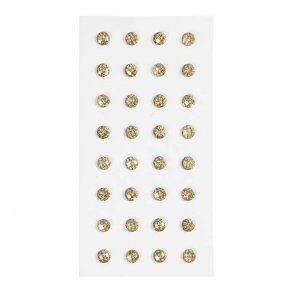 Stickers, Rhinsten, Guld, 8mm, 32 stk.