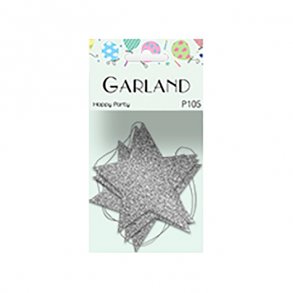 Miniguirlande, stjerne, slv, 1 meter