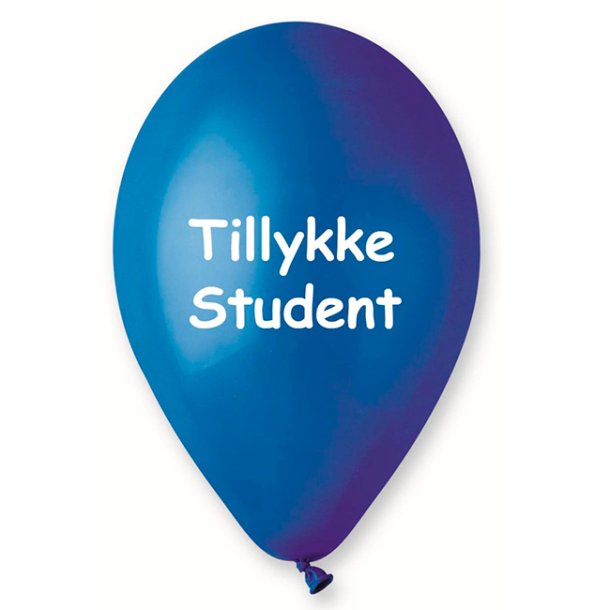 Ballon, bl "Tillykke Student", 10 stk.
