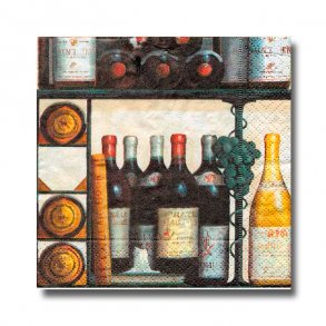 Caspari servietter, vinflasker, Cocktail/kaffestr. 20 stk.