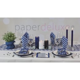 Borddkning Denim/bl strib