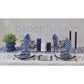 Borddkning Denim/bl strib