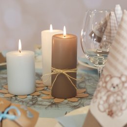 Borddkning Stribet brun bamse