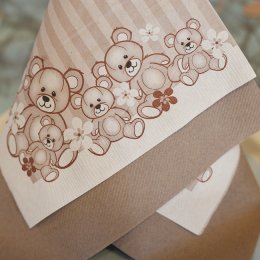 Borddkning Stribet brun bamse