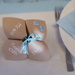 Borddkning Stribet brun bamse