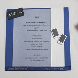 Borddkning Denim/bl strib