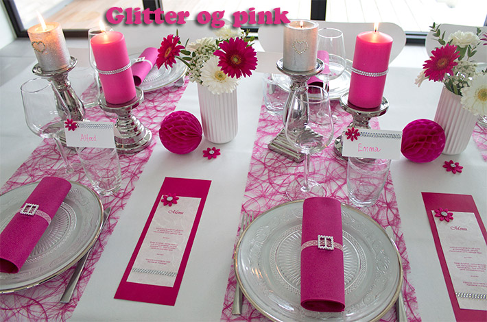 pink borddækning til konfirmation