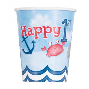 1 rs Fdselsdag Papkrus - P blgen bl, 8 stk.