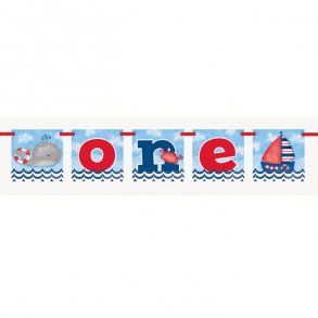 1 rs Fdselsdagsguirlande - P blgen bl, 1,21 m.