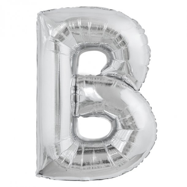 Bogstavballon af slvfolie, Bogstav B, 41 cm.