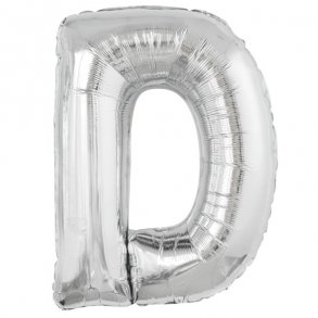 Bogstavballon af slvfolie, Bogstav D, 41 cm.