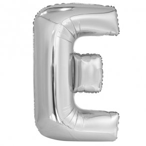 Bogstavballon af slvfolie, Bogstav E, 41 cm.
