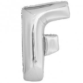 Bogstavballon af slvfolie, Bogstav F, 41 cm.
