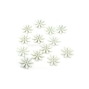 Filt blomster, hvid lille str., 18 stk.