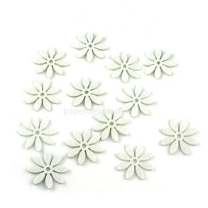 Filt blomster, hvid mellem str., 18 stk.