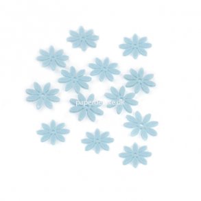 Filt blomster lysebl lille str. 18 stk.