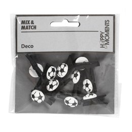 Fodboldklemmer, sort tr,10 stk.