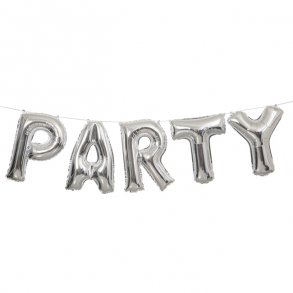 Folieballon-guirlande slv, 'Party', ca. 3 meter.