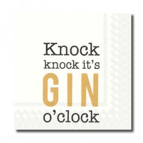 Ihr Cocktail/kaffeservietter, It's Gin o'clock, 20 stk.