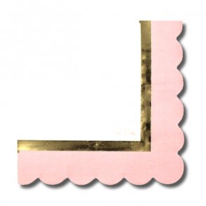 Servietter, Lyserd/guld tungekant frokoststr. 16 stk.