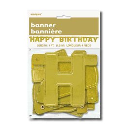 'Happy Birthday' Guld-guirlande, 1,20 meter