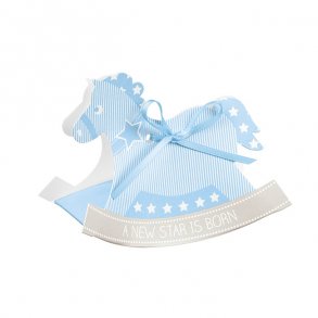 Barnedbspynt Favorbox Gyngehest, Lysebl, 10 stk.