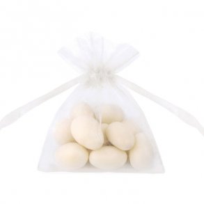 Organzaposer/risposer med bnd, hvid 10 stk.