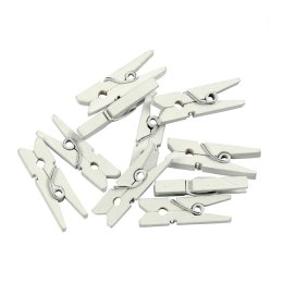 Klemmer, hvid tr, 24 stk. 
