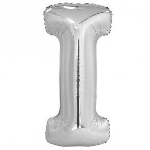 Bogstavballon af slvfolie, Bogstav I, 41 cm.