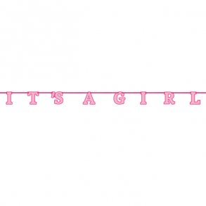 Guirlande 'It's a girl', 2,13 meter lang.