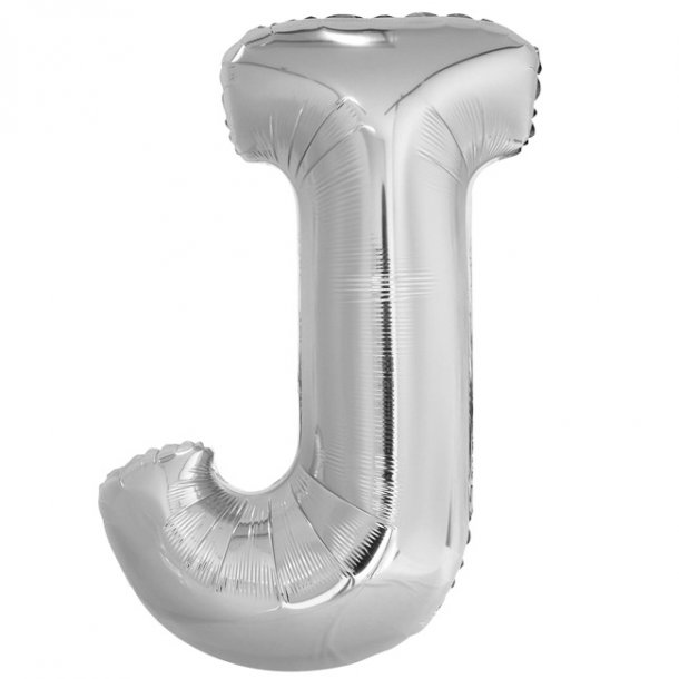 Bogstavballon af slvfolie, Bogstav J, 41cm.