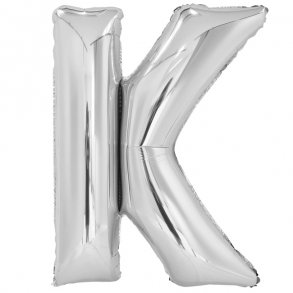 Bogstavballon af slvfolie, Bogstav K, 41 cm.