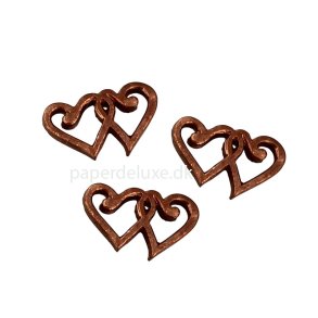 Bordpynt/stickers, Kobberhjerter duo, 12 stk.