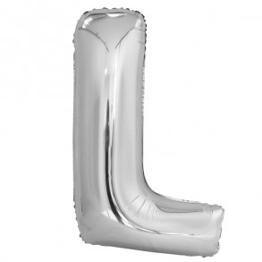 Bogstavballon af slvfolie, Bogstav L, 41 cm.